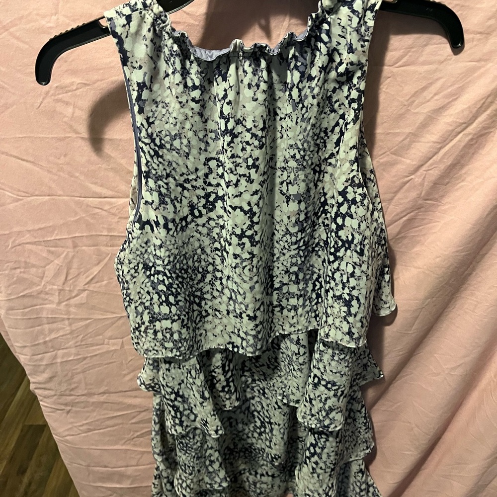 Nine West Navy and White High Low Dress